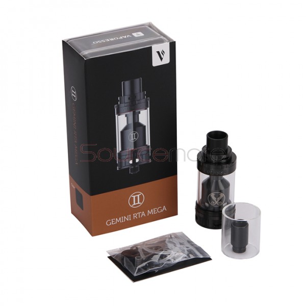 Vaporesso Gemini Mega RTA 25mm Diameter Adjustable Airflow 510 Connection 4.5ml Liquid Capacity Rebuildable Tank-Black
