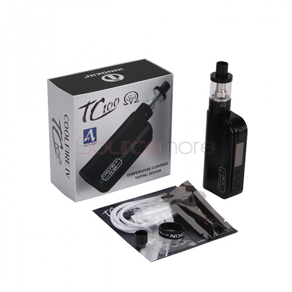 Innokin CoolFire IV TC100W with  iSub V 3.0ml Kit 3300mah Capacity Support Ti/Ni/SS in TC Mode-Black