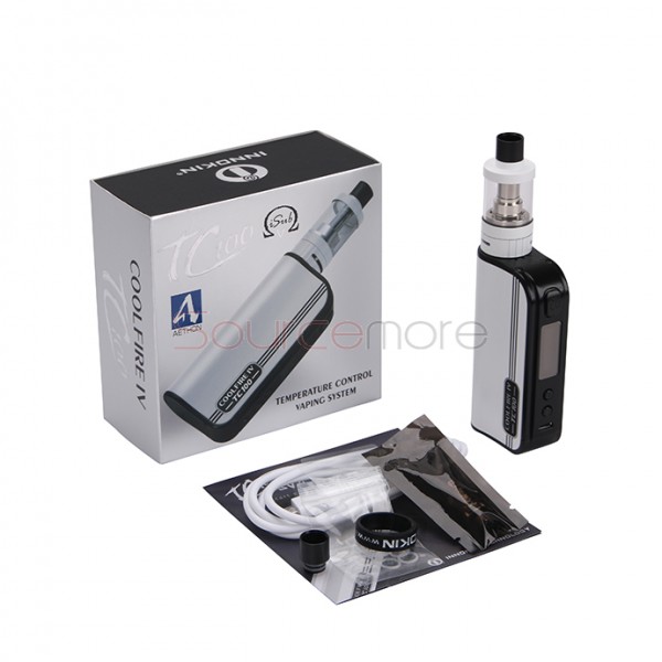 Innokin CoolFire IV TC100W with  iSub V 3.0ml Kit 3300mah Capacity Support Ti/Ni/SS in TC Mode-White