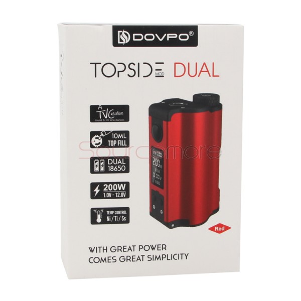 DOVPO Topside Dual 200W Squonk Mod - Red