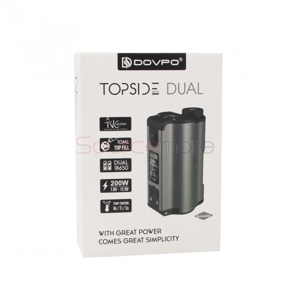 DOVPO Topside Dual 200W Squonk Mod - Gun Metal