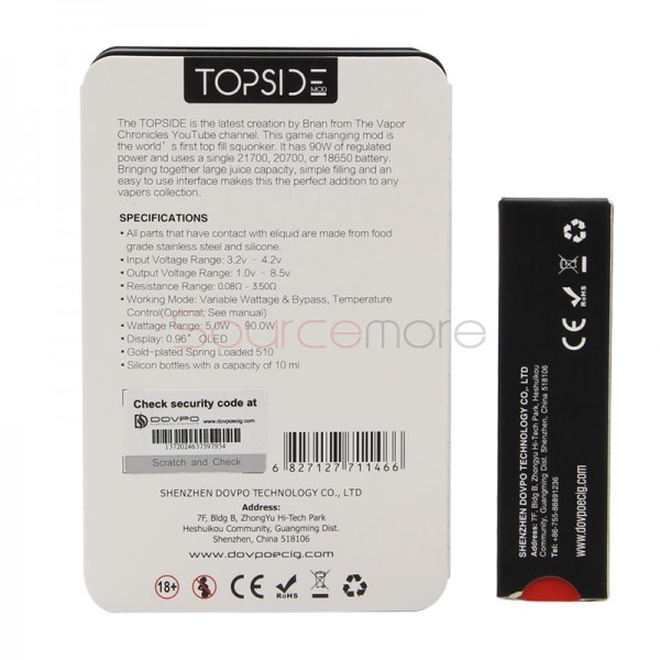 DOVPO Topside 90W Squonk Mod - Gunmetal