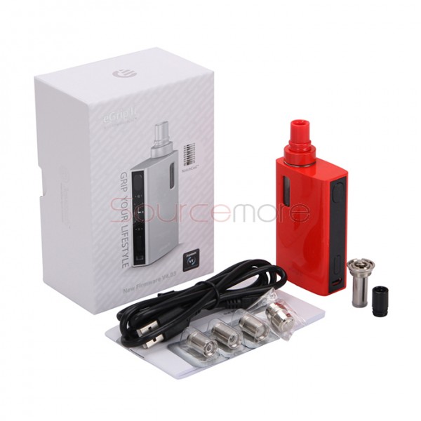 Joyetech eGrip II TFTA-Tank Technology All-in-One OLED Screen Kit  2100mah Capacity Battery and 3.5ml Liquid Capacity Tank-Red