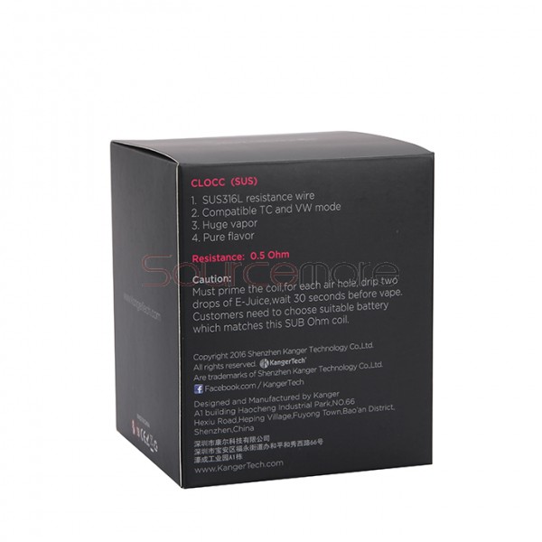 Kanger CLOCC SS316L Replacement Coil Head for CLTANK 5pcs-0.5ohm