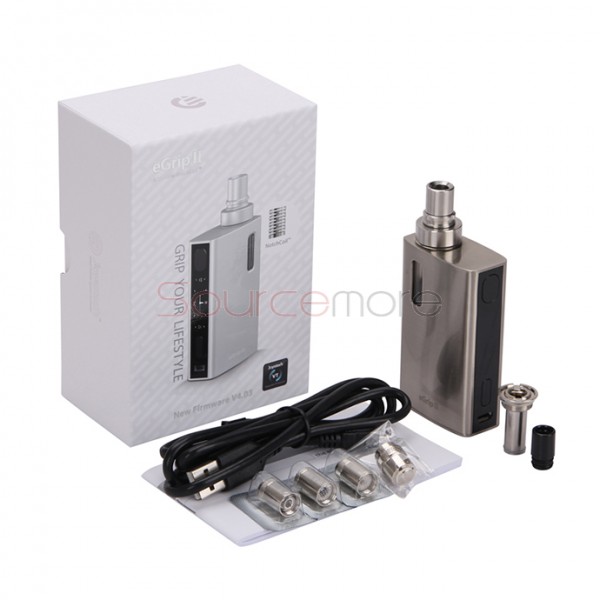 Joyetech eGrip II TFTA-Tank Technology All-in-One OLED Screen Kit  2100mah Capacity Battery and 3.5ml Liquid Capacity Tank-Silver