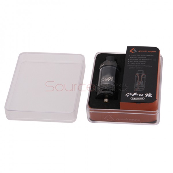 Geekvape Griffin 25 RTA 6ml Top Airflow Version Tank with Travel-to-the-coil Structure-Black