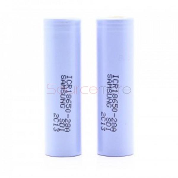 2PCS Samsung ICR 28A 18650 3.7V 2800mAh Li-ion Flat Top Batteries