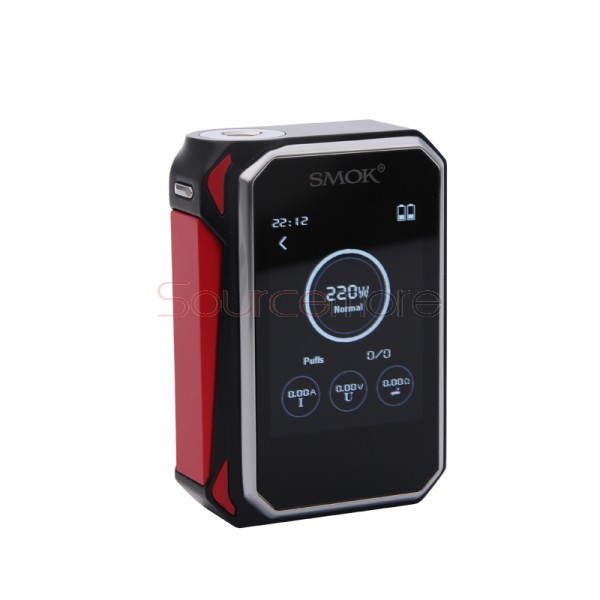 Smok G-PRIV 220 TC/VW Kit 5.0ml TFV8 Big Baby Tank with G-PRIV 220W Mod Powered by Dual 18650 Cells- Black&Red
