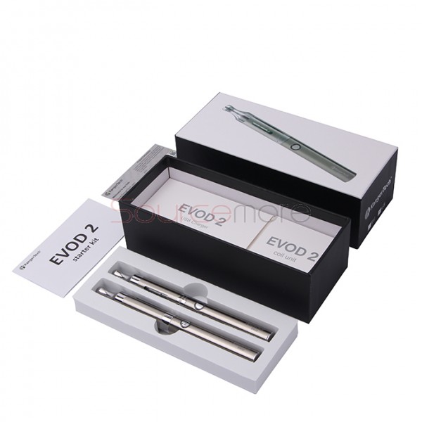 Kanger Evod 2 Starter Kit with 1.6ml Atomizer Double Pack Dual Ecigs kits-Silver US Plug  