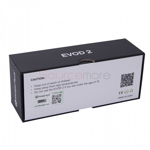 Kanger Evod 2 Starter Kit with 1.6ml Atomizer Double Pack Dual Ecigs kits-Black EU Plug  