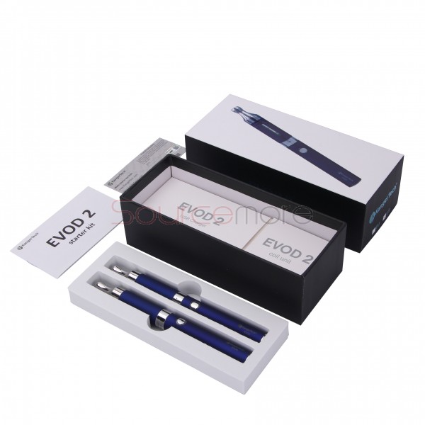 Kanger Evod 2 Starter Kit with 1.6ml Atomizer Double Pack Dual Ecigs kits-Blue US Plug  