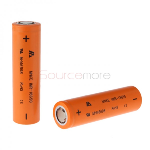 2pcs 25A MNKE  18650 IMR 1500mAh Li-ion  Flat Top 3.7V Rechargeable Batteries