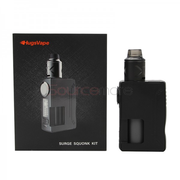 HugsVape Surge Squonk 80W Kit with Piper RDA - Black