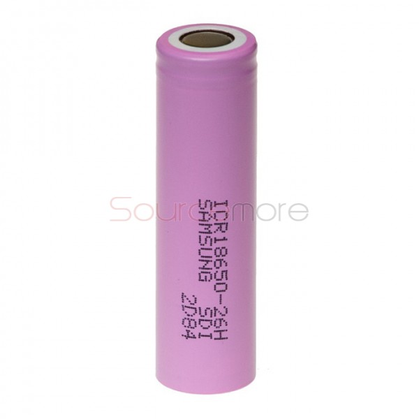 2PCS Samsung ICR 26H 18650 3.7V 2600mAh Li-ion Flat Top Batteries