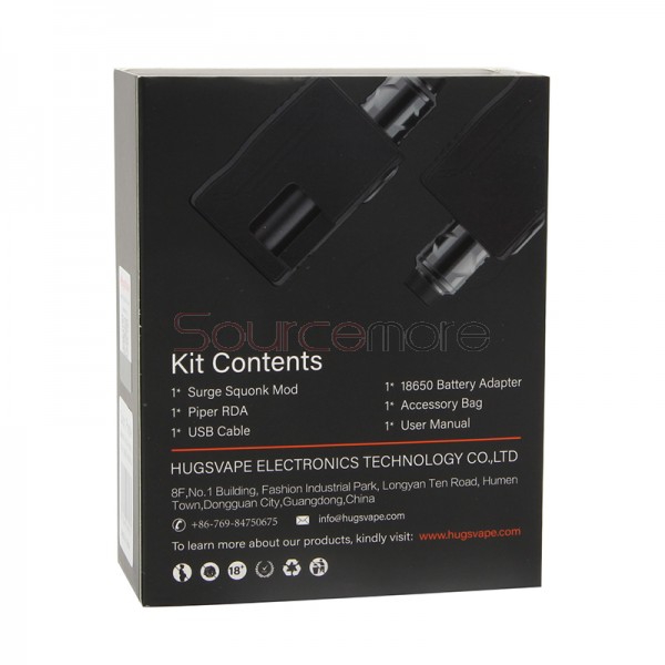 HugsVape Surge Squonk 80W Kit with Piper RDA - Purple