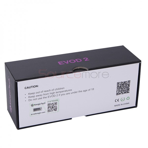 Kanger Evod 2 Starter Kit with 1.6ml Atomizer Double Pack Dual Ecigs kits-Purple EU Plug  