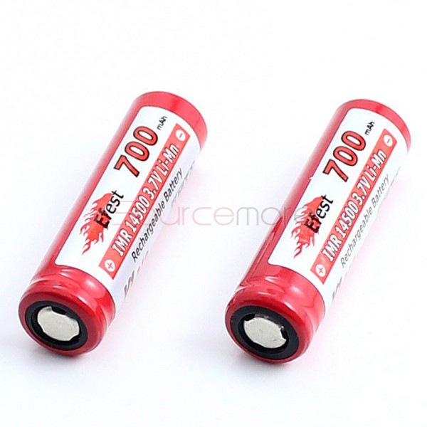 Efest IMR 14500 Li-Mn 700mAh 3.7V Rechargeable Battery Button Top -2pcs