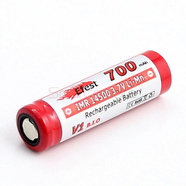 Efest IMR 14500 Li-Mn 700mAh 3.7V Rechargeable Battery Button Top -2pcs