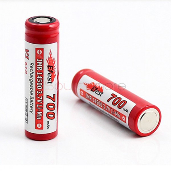 Efest IMR 14500 Li-Mn 700mAh 3.7V Rechargeable Battery Button Top -2pcs