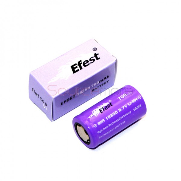 Efest 18350 700mah 10.5A  Rechargeable Battery Flat Top-2pcs