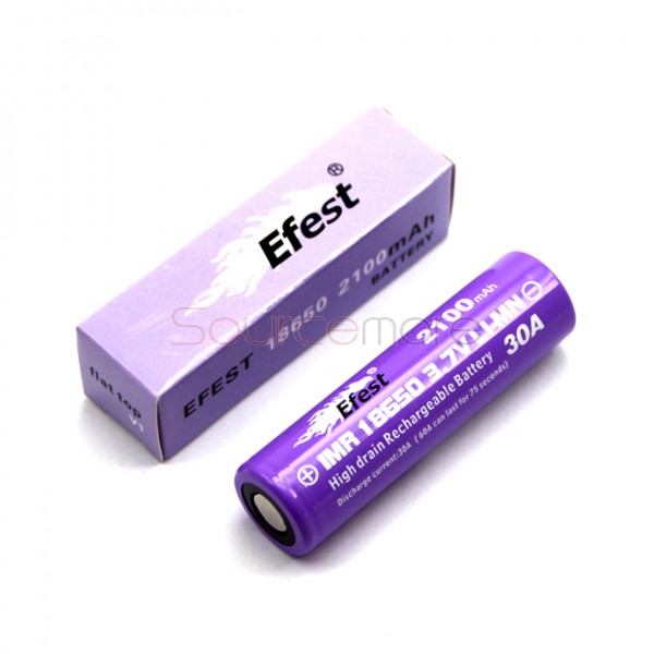Efest  IMR 18650 2100mah 30A  Rechargeable Battery Flat Top-2pcs