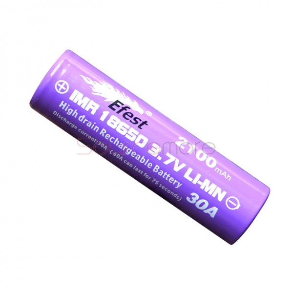 Efest  IMR 18650 2100mah 30A  Rechargeable Battery Flat Top-2pcs