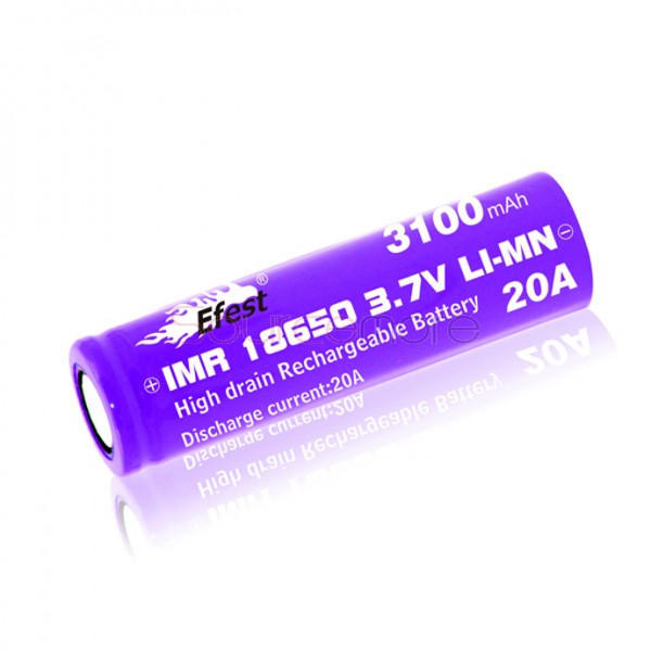 Efest 18650 3100mah 20A  Rechargeable Battery Flat Top-2pcs