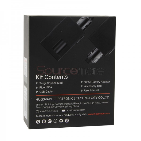 HugsVape Surge Squonk 80W Kit with Piper RDA - Grey