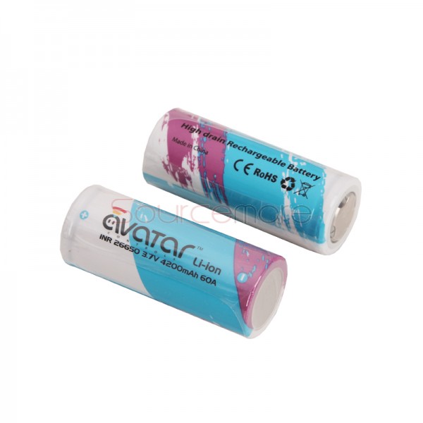Avatar INR 26650 Rechargeable Li-ion Battery 3.7V 4200mah 2pcs