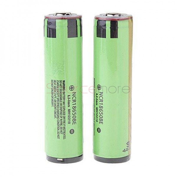 2pcs Panasonic NCR18650BE Flat Top 3.7V Rechargeable 3200mAh 18650 Li-ion Batteries