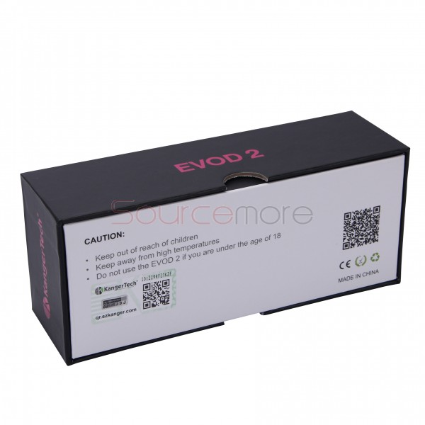 Kanger Evod 2 Starter Kit with 1.6ml Atomizer Double Pack Dual Ecigs kits-Pink EU Plug  