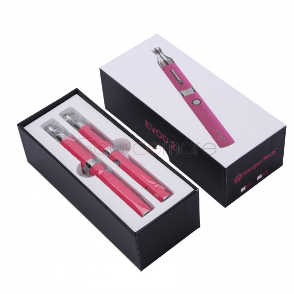 Kanger Evod 2 Starter Kit with 1.6ml Atomizer Double Pack Dual Ecigs kits-Pink EU Plug  
