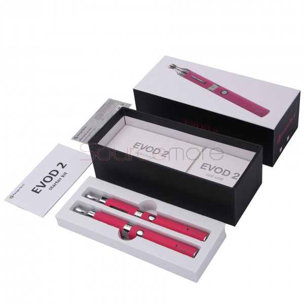 Kanger Evod 2 Starter Kit with 1.6ml Atomizer Double Pack Dual Ecigs kits-Pink EU Plug  
