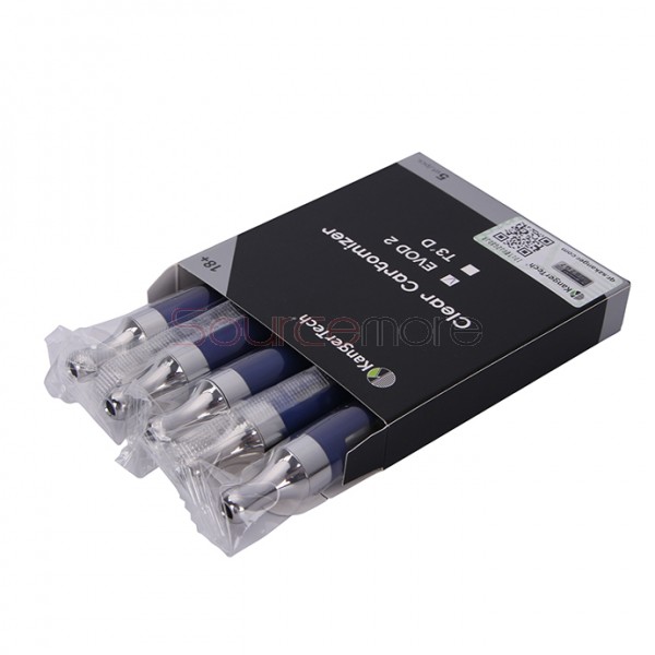5pcs Kangertech EVOD 2 Clearomizer BDC Pyrex Glass-Blue