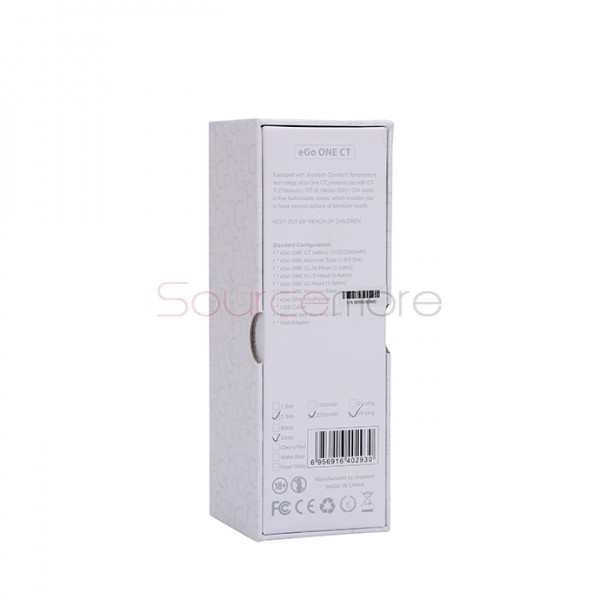 Joyetech eGo ONE CT Starter Kit 2200mah/2.5ml XL Vesion CT/CW Mode Kit with EU Plug-White