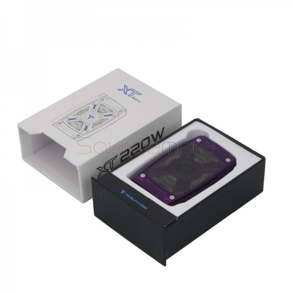 Tesla XT 220W Box Mod with RGB LED Light - Purple