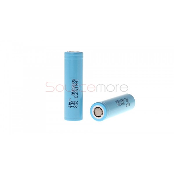 Samsung 25R 18650 2500mAh High Discharge Flat Top Battery 2PCS