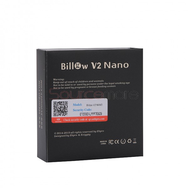 Billow V2 Nano 3.2ml Rebuildable Tank Atomizer by Ehpro & Eciggity-Silver