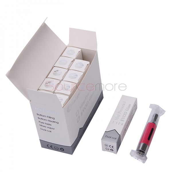 Kangertech EVOD Glass Clearomizer Bottom Dual Coil Clearomizer 1.5ml-Pink