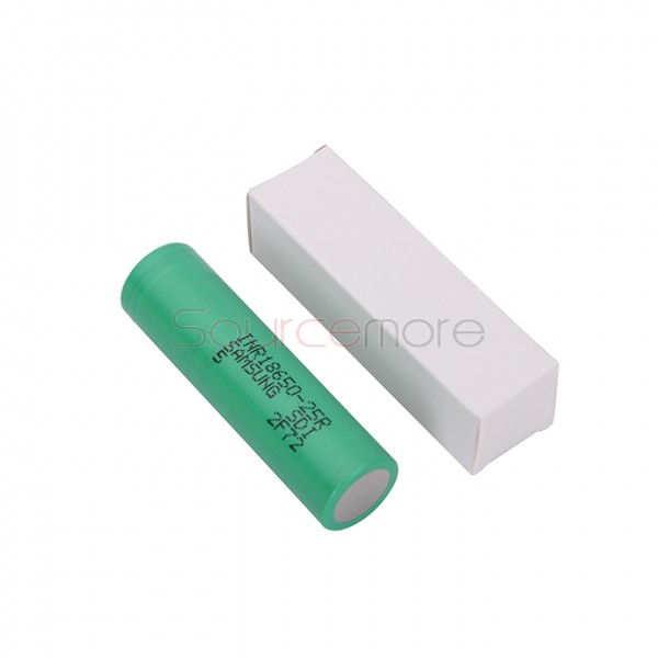 Samsung INR 25R 18650 3.6V 2500mAh Li-ion Flat Top Batteries 2PCS