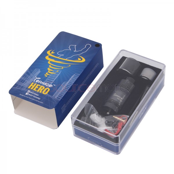 IJOY Tornado Hero Two Post Build Deck RTA/Sub Ohm Tank with 5.2ml Capacity-Black