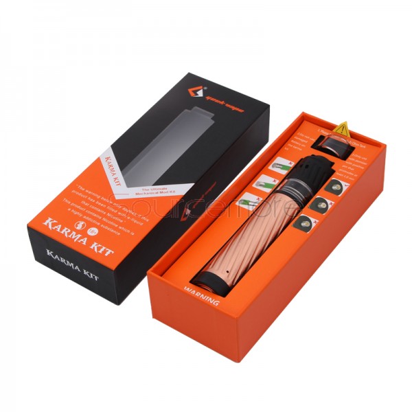 Geekvape Karma Starter Kit with Mechanical Mod Powered by Single 18650 Cell and a 2-in-1 Atomizer -Gold