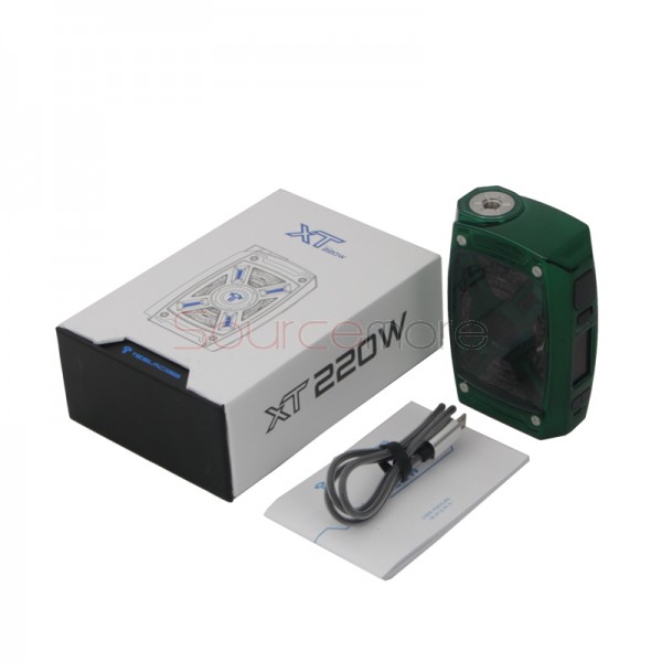 Tesla XT 220W Box Mod with RGB LED Light - Green