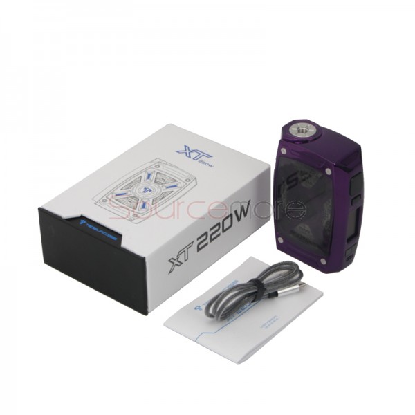 Tesla XT 220W Box Mod with RGB LED Light - Purple