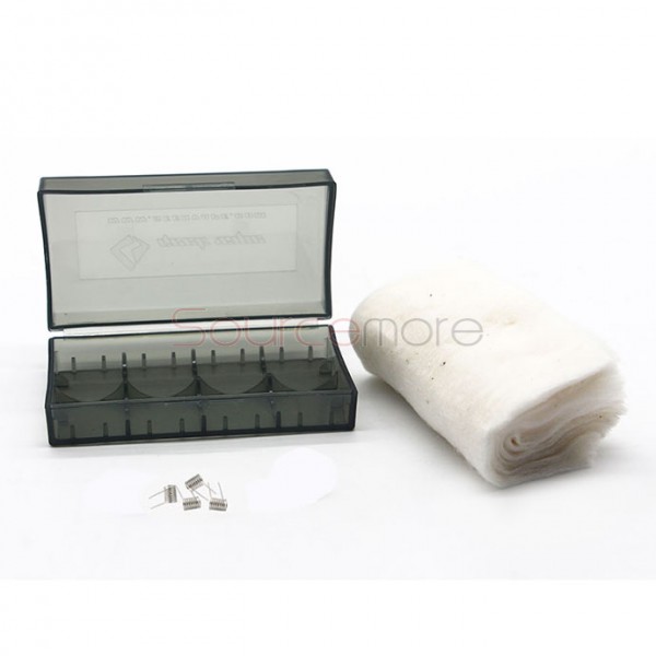 Geek Vape  3-in-One Rebuilding Tool Set (Prebuilt Clapton Coil+Organic Cotton +Battery Case)- 26AWG/ Ni80 + 32AWG/ KA1 0.7ohm