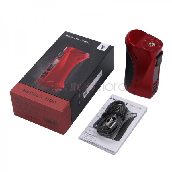 Vaporesso Nebula 100W TC/VW Mod Powered by Single 26650/18650 Cell Support Smart VW/CCW/VT/CCT/TCR/Bypass Mode- Red