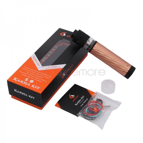 Geekvape Karma Starter Kit with Mechanical Mod Powered by Single 18650 Cell and a 2-in-1 Atomizer -Gold