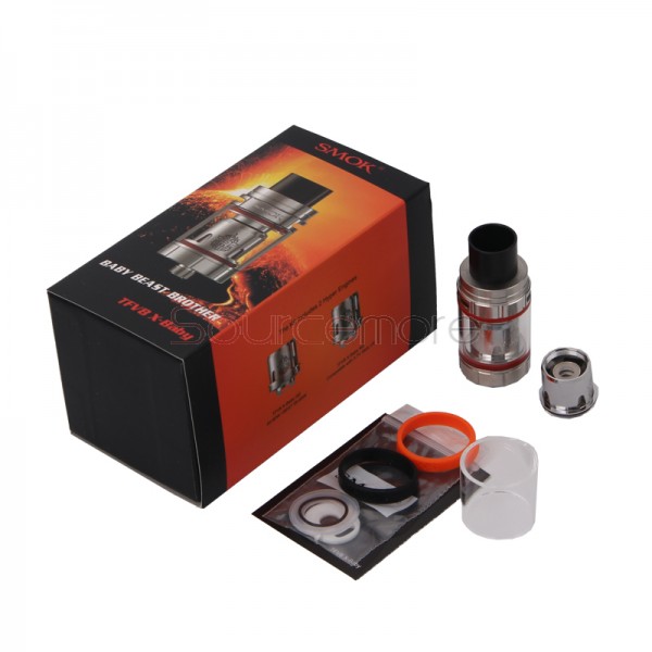 Smok TFV8 X-Baby Tank with Top Airflow Top Filling Design and 4.0ml Capacity- Silver