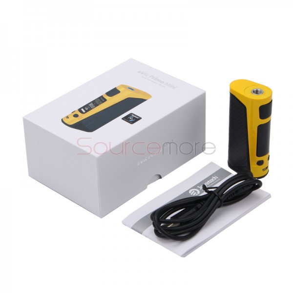 Joyetech eVic Primo Mini 80W Mod Support Power/Bypass/Start/Temp Mode Replaceable for Single 18650 Cell- Yellow