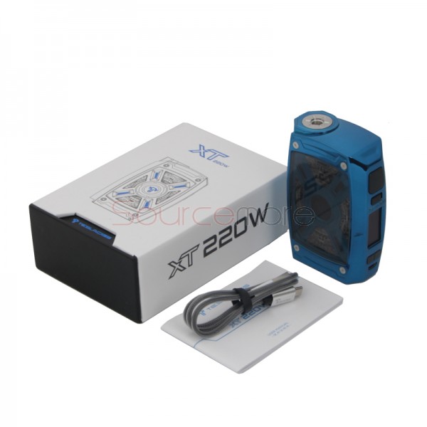 Tesla XT 220W Box Mod with RGB LED Light - Blue